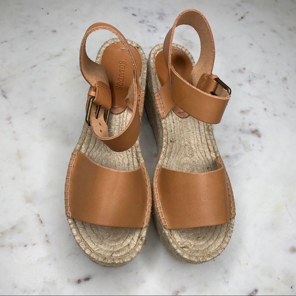 NEW Soludos Minorca Platform Leather Espadrille 8 - Picture 6 of 9